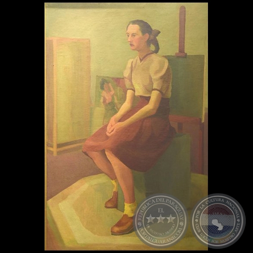 La nia posando en el taller - Artista: Ofelia Echage Vera - Ao: 1943